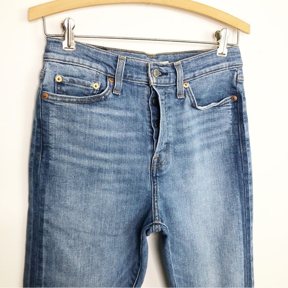 Levi’s wedgie skinny raw hem high rise, button fly jeans - Picture 4 of 9